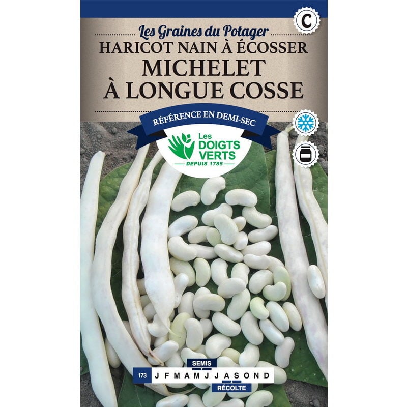 Semences - 173-HARICOT NAIN A ECOSSER MICHELET A LONGUE COSSE-page1 - Les Doigts Verts