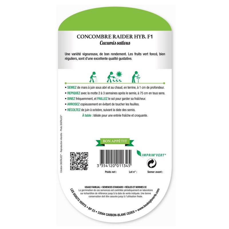 Semences - 134-CONCOMBRE RAIDER HYB F1-page2 - Les Doigts Verts