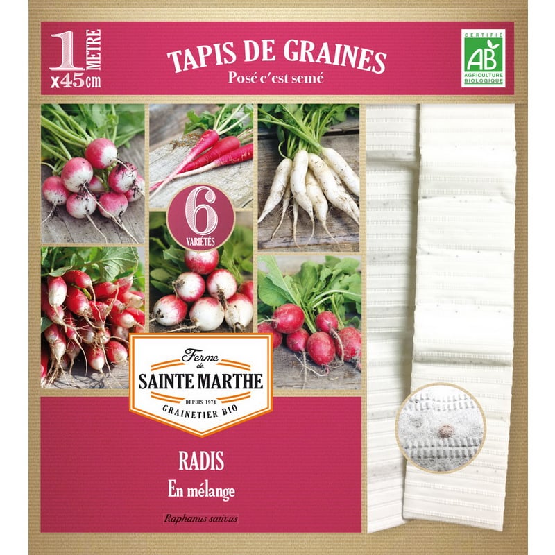 Semences bio - 952737--TAPIS--RADIS-6-rangs-de-6-variétés--RECTO - Ferme de Sainte Marthe