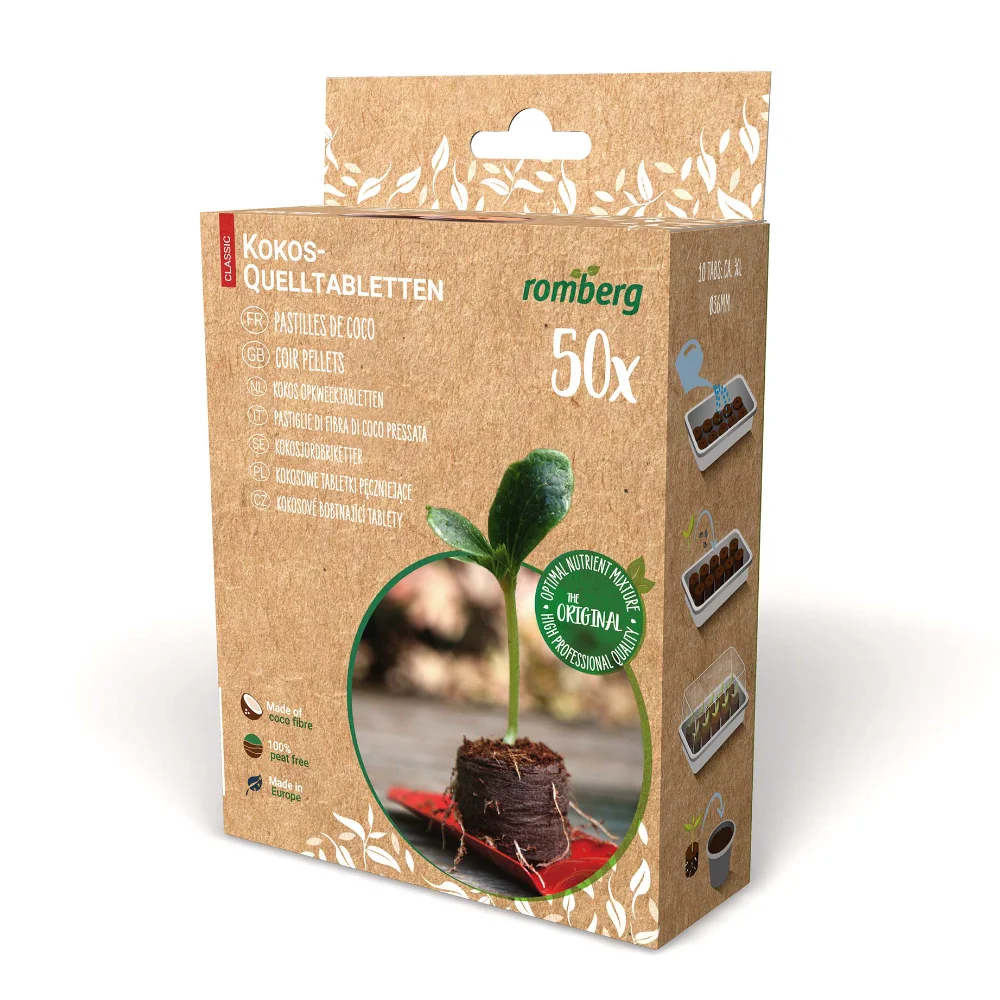 Boîte de pastilles de coco pour semis Romberg