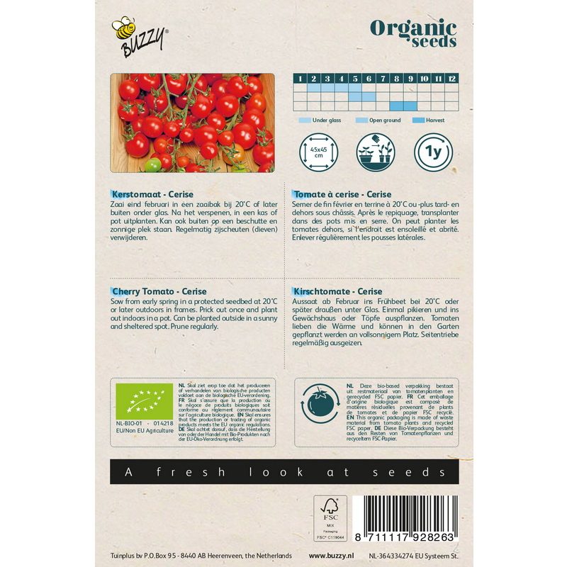 Semences bio - 92826_1 TOMATE CERISE - BUZZY Organic