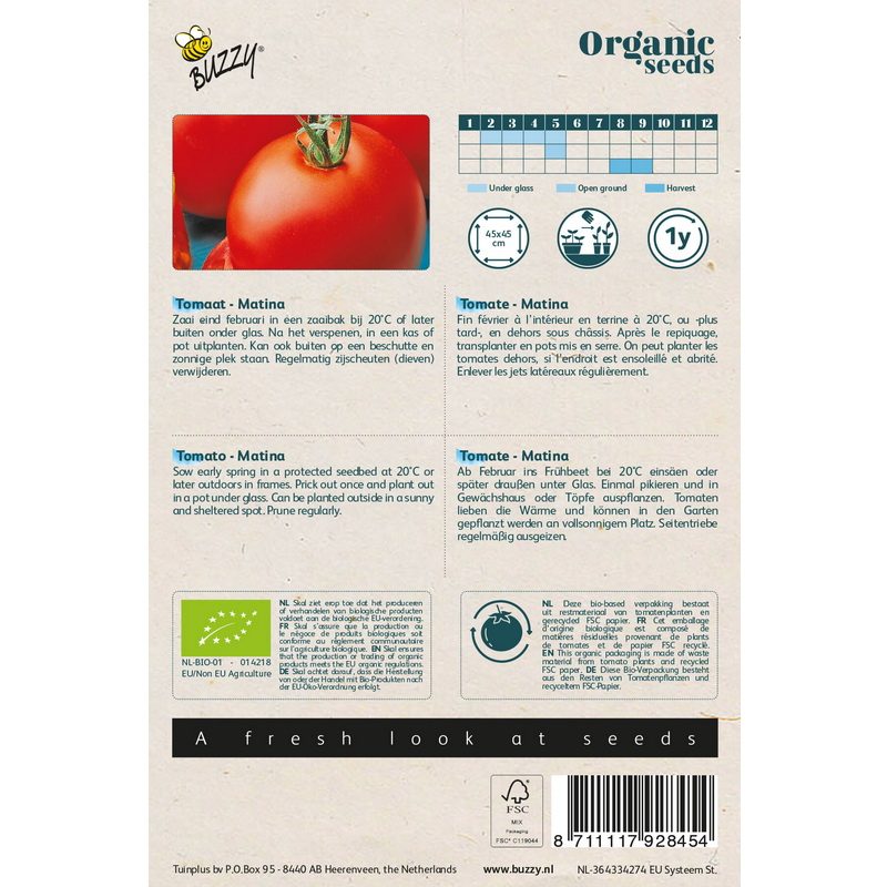 Semences bio - 92845_1 TOMATE MATINA - BUZZY Organic