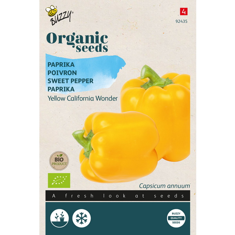 Semences bio - 92435 POIVRON YELLOW CALIFORNIA WONDER - BUZZY Organic