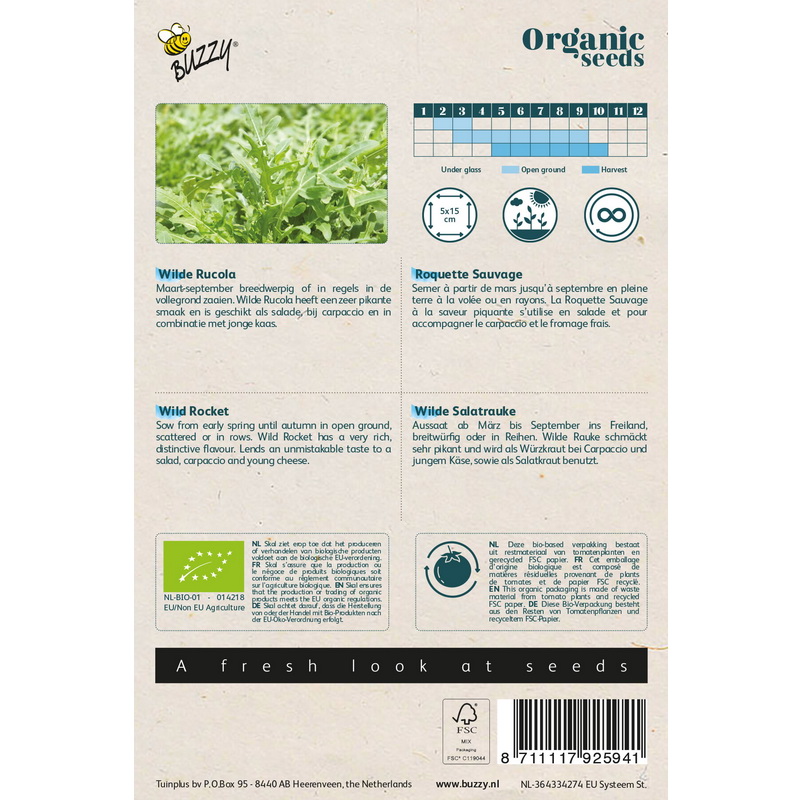 Semences bio - 92594_1 ROQUETTE SAUVAGE - BUZZY Organic