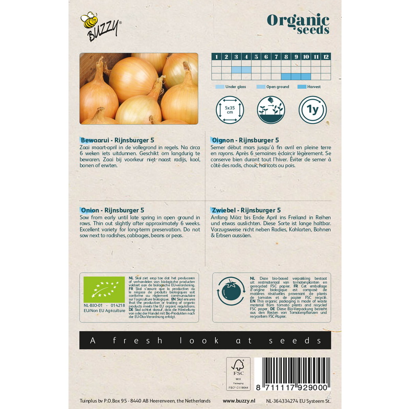 Semences bio - 92900_1 OIGNON RIJNSBURGER 5 - BUZZY Organic