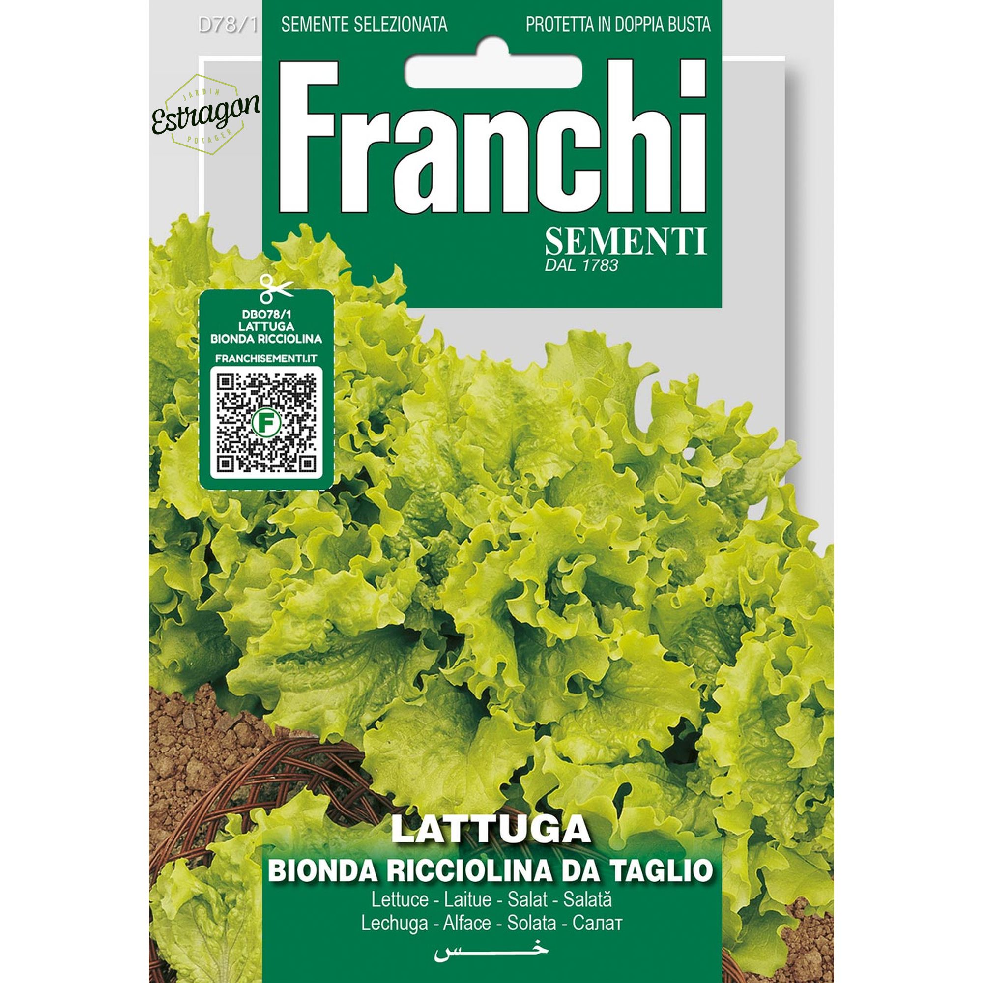 8012450701705 - DBO78-1 - Graines - Laitue - Lattuga Bionda Ricciolina Da Taglio 12 gr - Franchi
