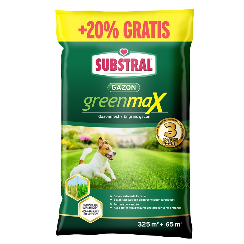Engrais gazon – GreenMax – 13,65 kg – 325 + 65 m² gratuit – Substral
