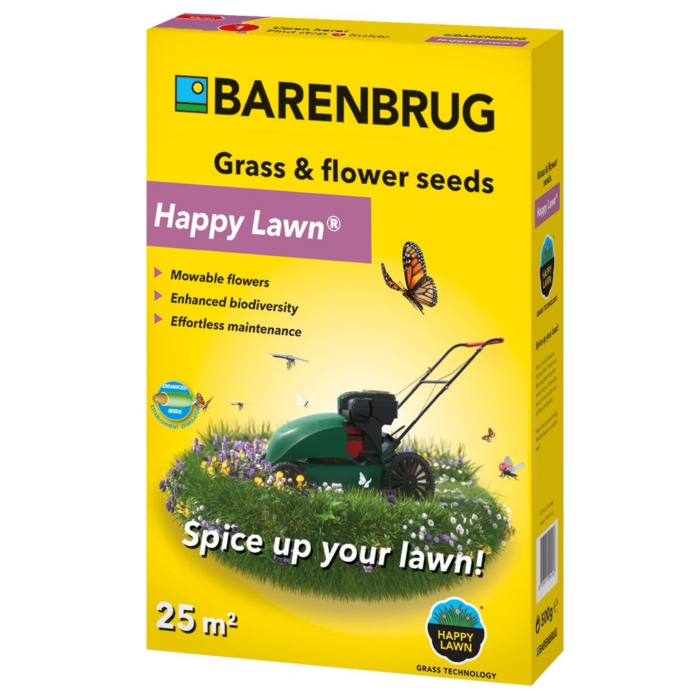 Semences – Gazon fleuri – Happy Lawn 500 gr – 25 m² – Barenbrug