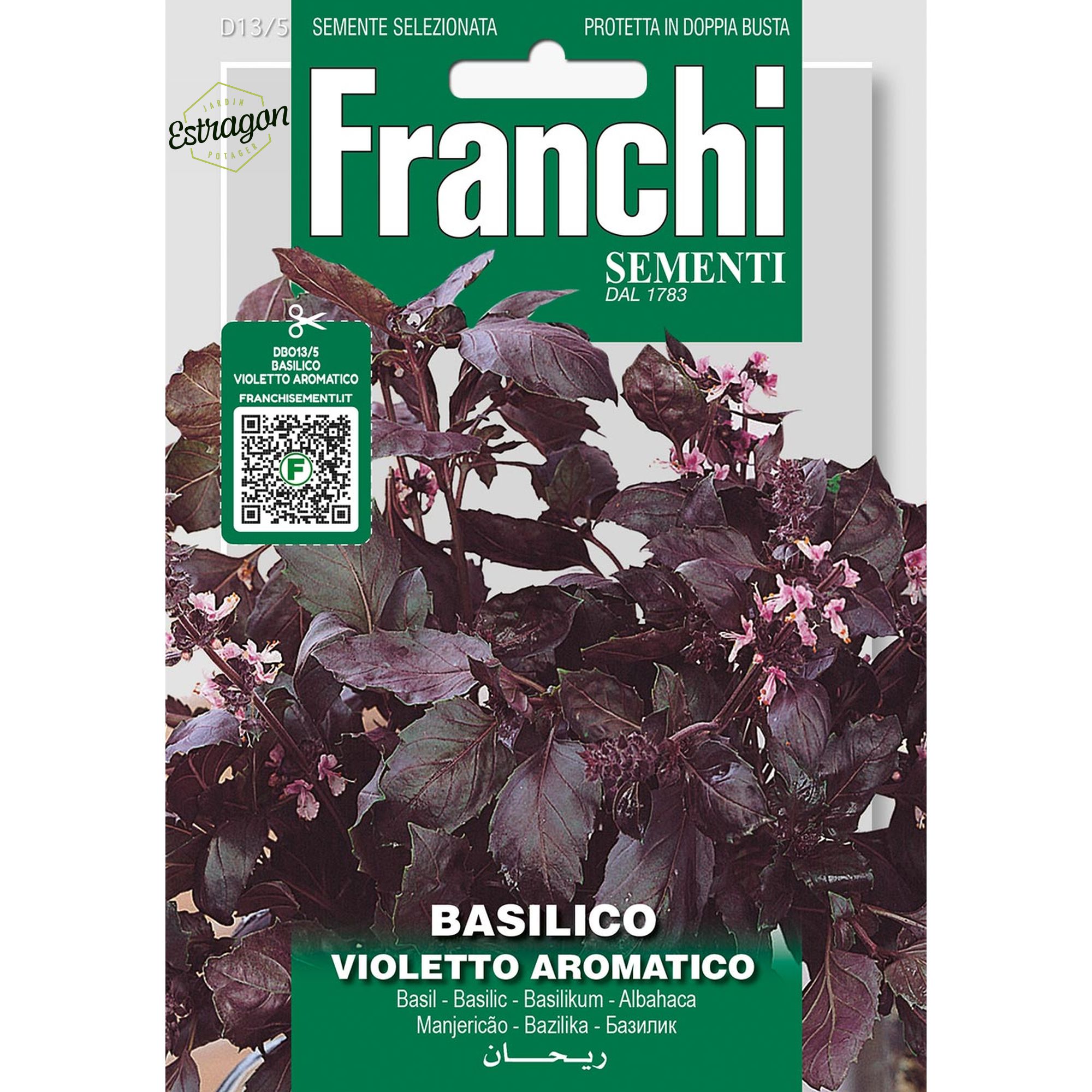 8012450700111 - DBO13-5 - Graines - Basilic violet aromatique - Basilico violetto aromatico - 2 gr - Franchi