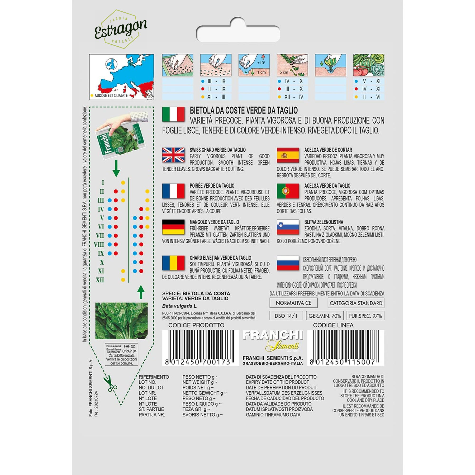 8012450700173 - DBO14-1 - Graines - Poiree verte de taglio - Bieta verde da taglio - 8 gr - Franchi -V