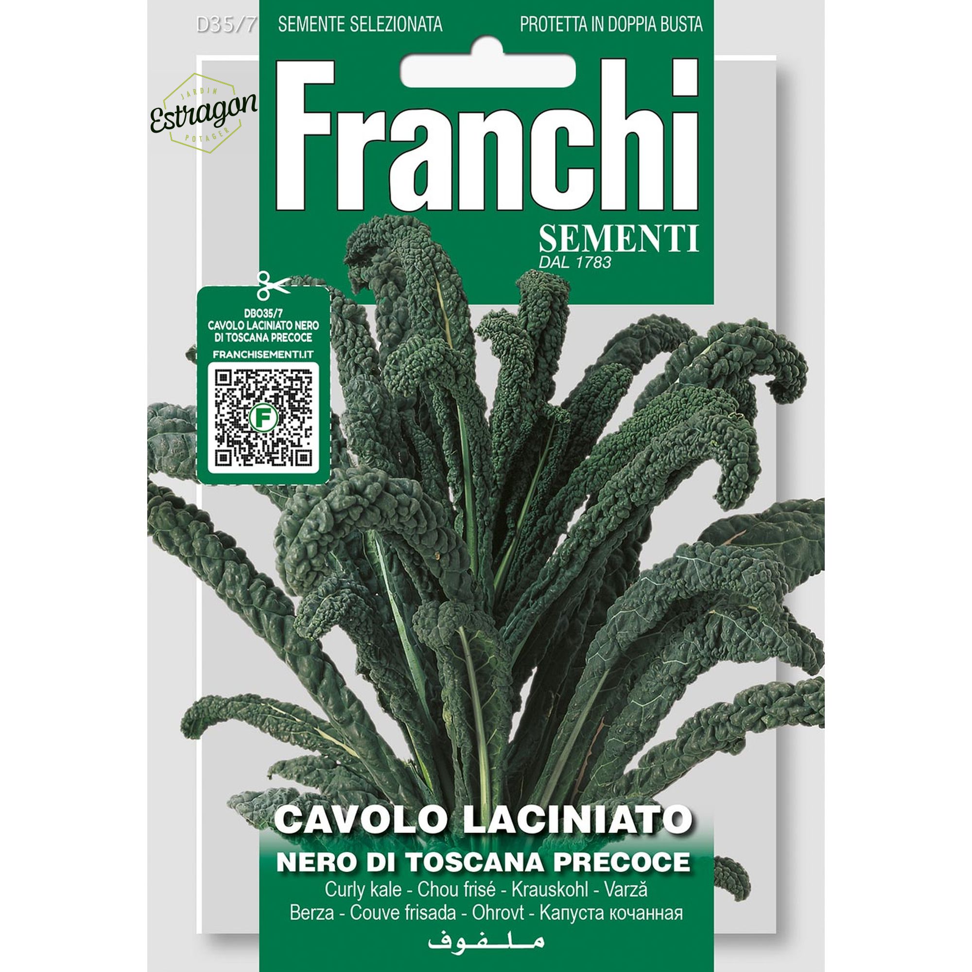 8012450700548 - DBO35-7 - Graines - Chou frise noir de Toscane - Cavolo laciniato nero di Toscano precoce - 8 gr - Franchi