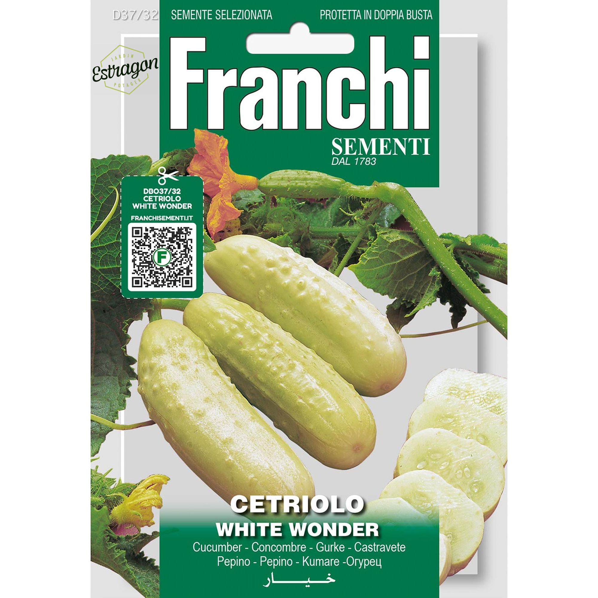 8012450700630 - DBO37-32 - Graines - Concombre - Cetriolo White Wonder - 5 gr - Franchi