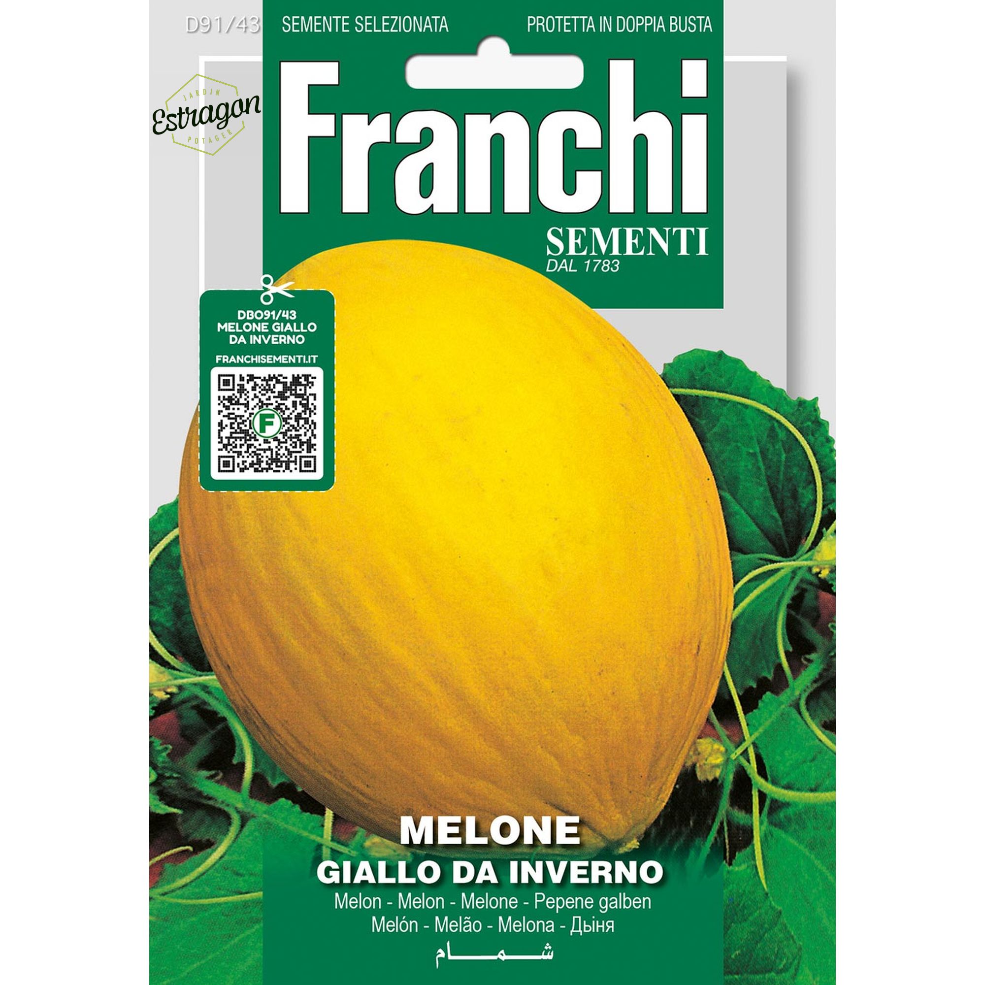 8012450702054 - DBO91-43 - Graines - Melon jaune d hiver - Melone Giallo da inverno - 5 gr - Franchi