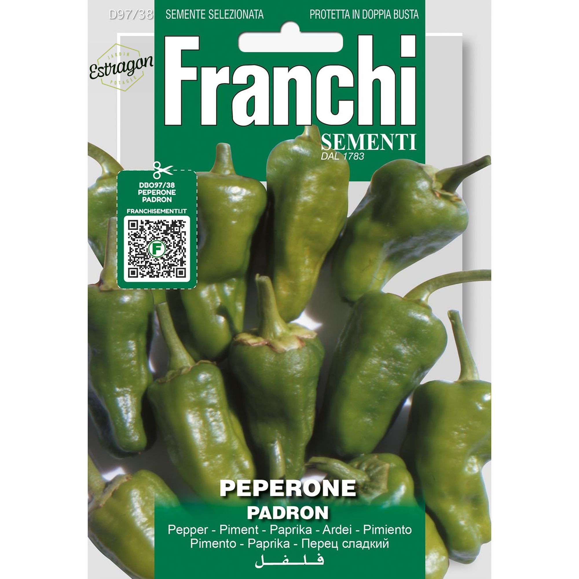 8012450702252 - DBO97-38 - Graines - Piment - Peperone Padron - 1,5 gr - Franchi