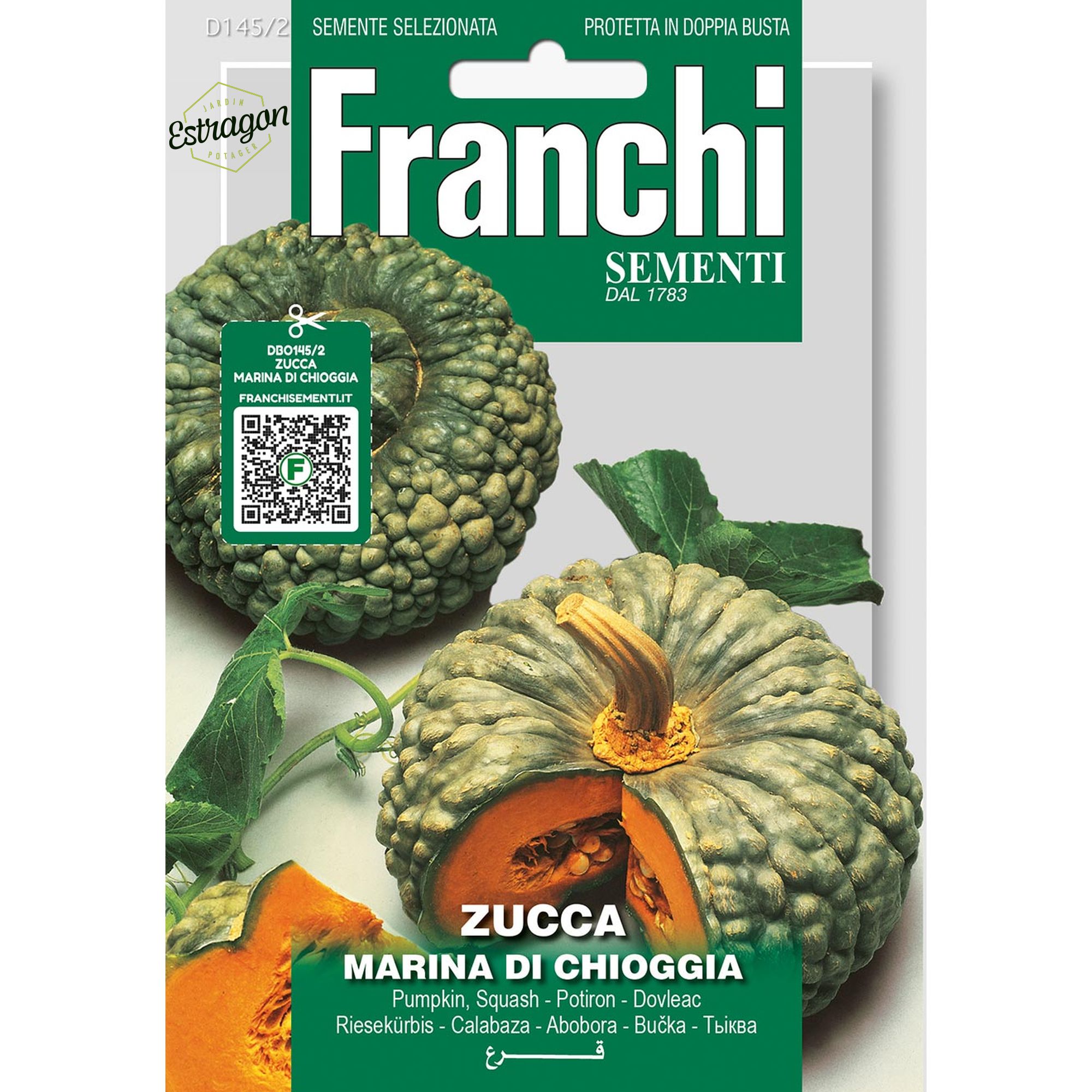 8012450702931 - DBO145-2 - Graines - Potiron Marina di Chioggia - Zucca Marina di Chioggia - 4 gr - Franchi