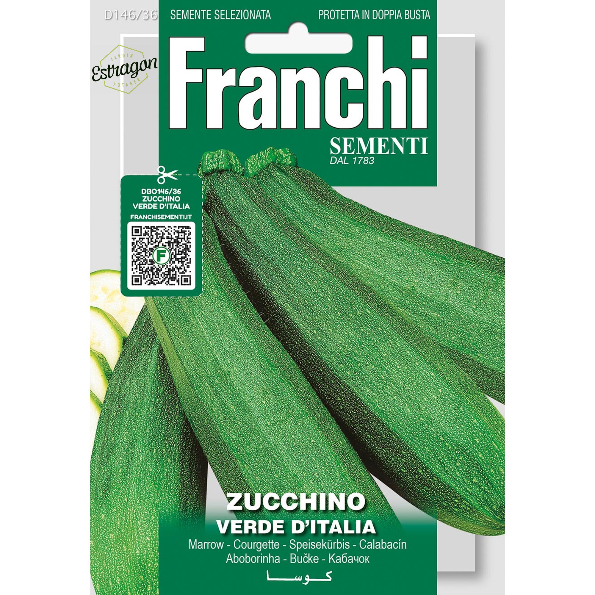8012450703099 - DBO146-36 - Graines - Courgette verte d Italie - Zucchino verde d Italia - 8 gr - Franchi