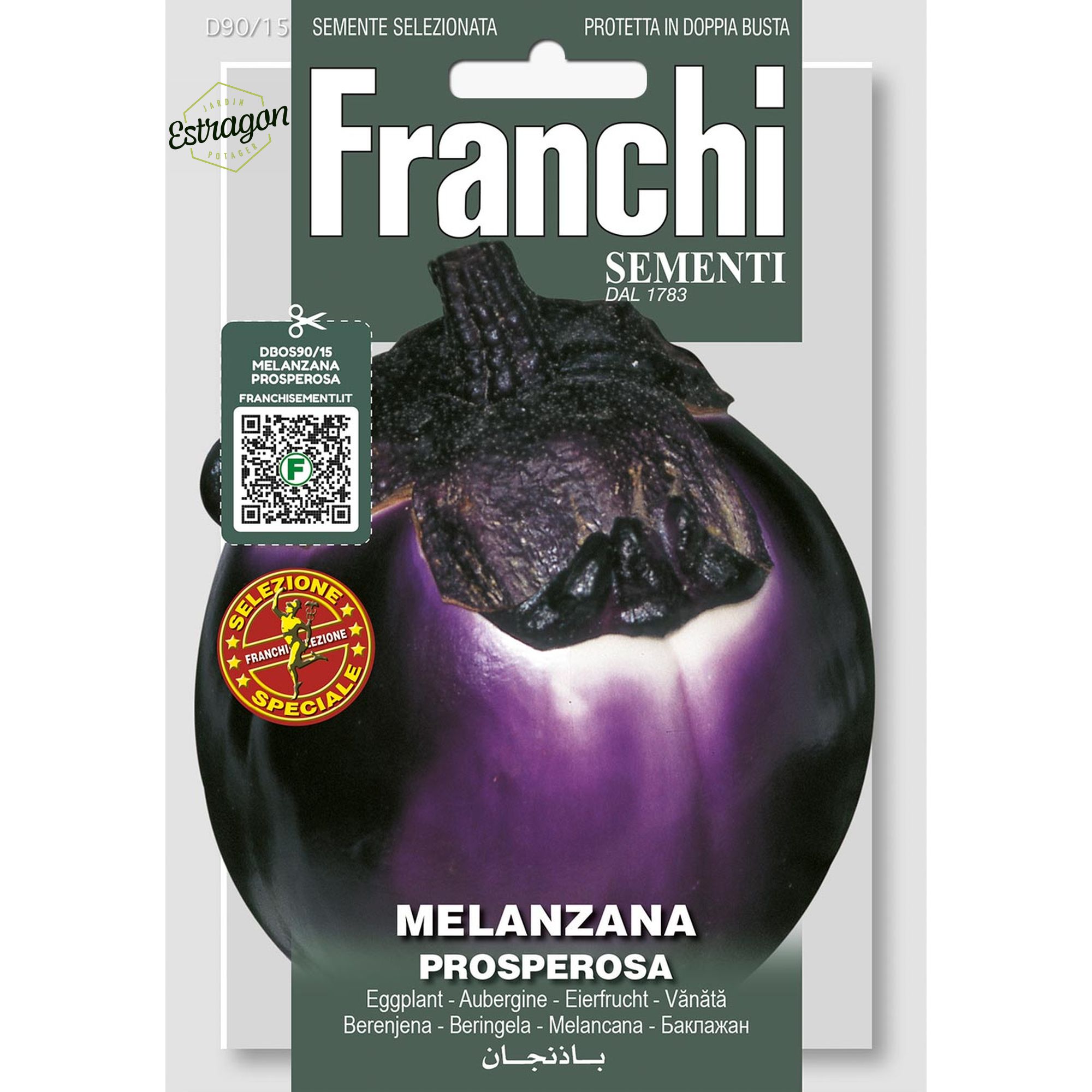8012450732020 - DBOS90-15 - Graines - Aubergine - Melanzana prosperosa 3 gr - Franchi