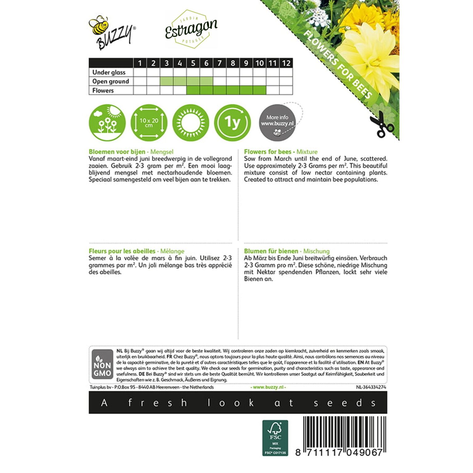 Bloemenzaden, biologisch, plukboeket wilde bloemen, 3 g online kopen