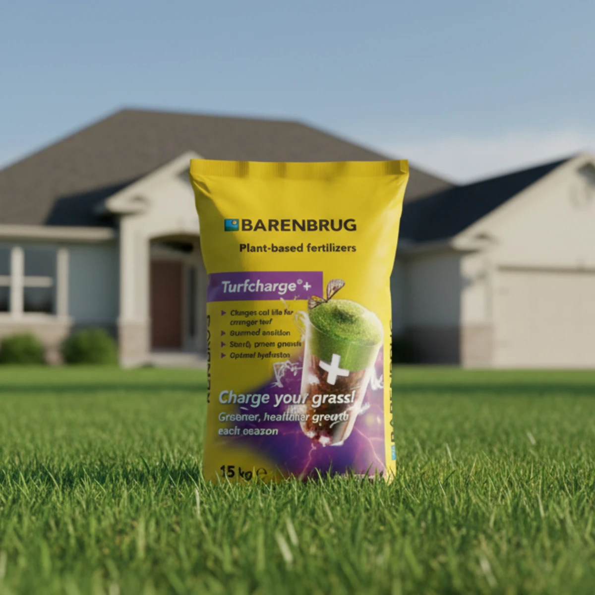 engrais gazon turfcharge+ 15 kg 400 m² barenbrug