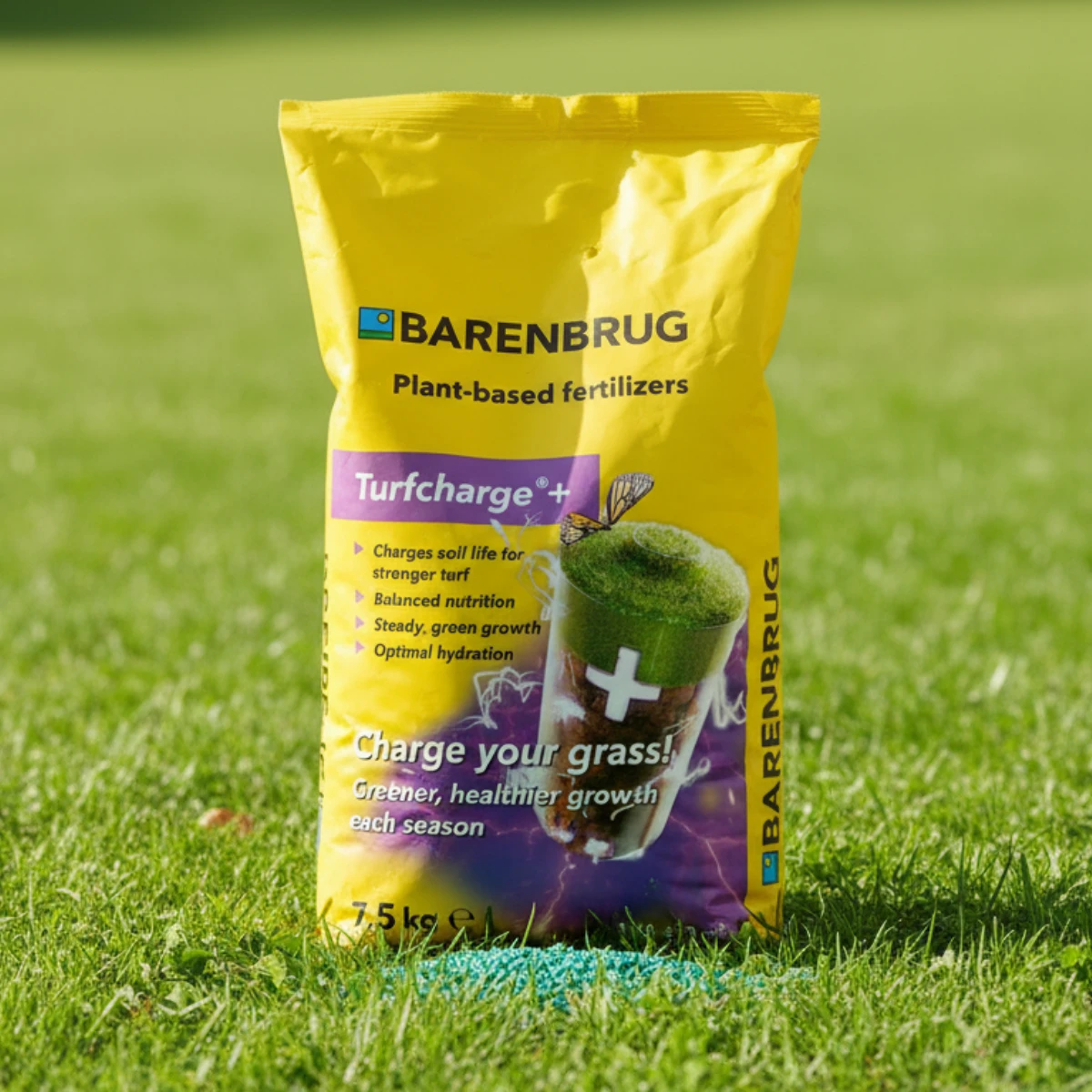 engrais gazon turfcharge+ 7,5 kg 200 m² barenbrug