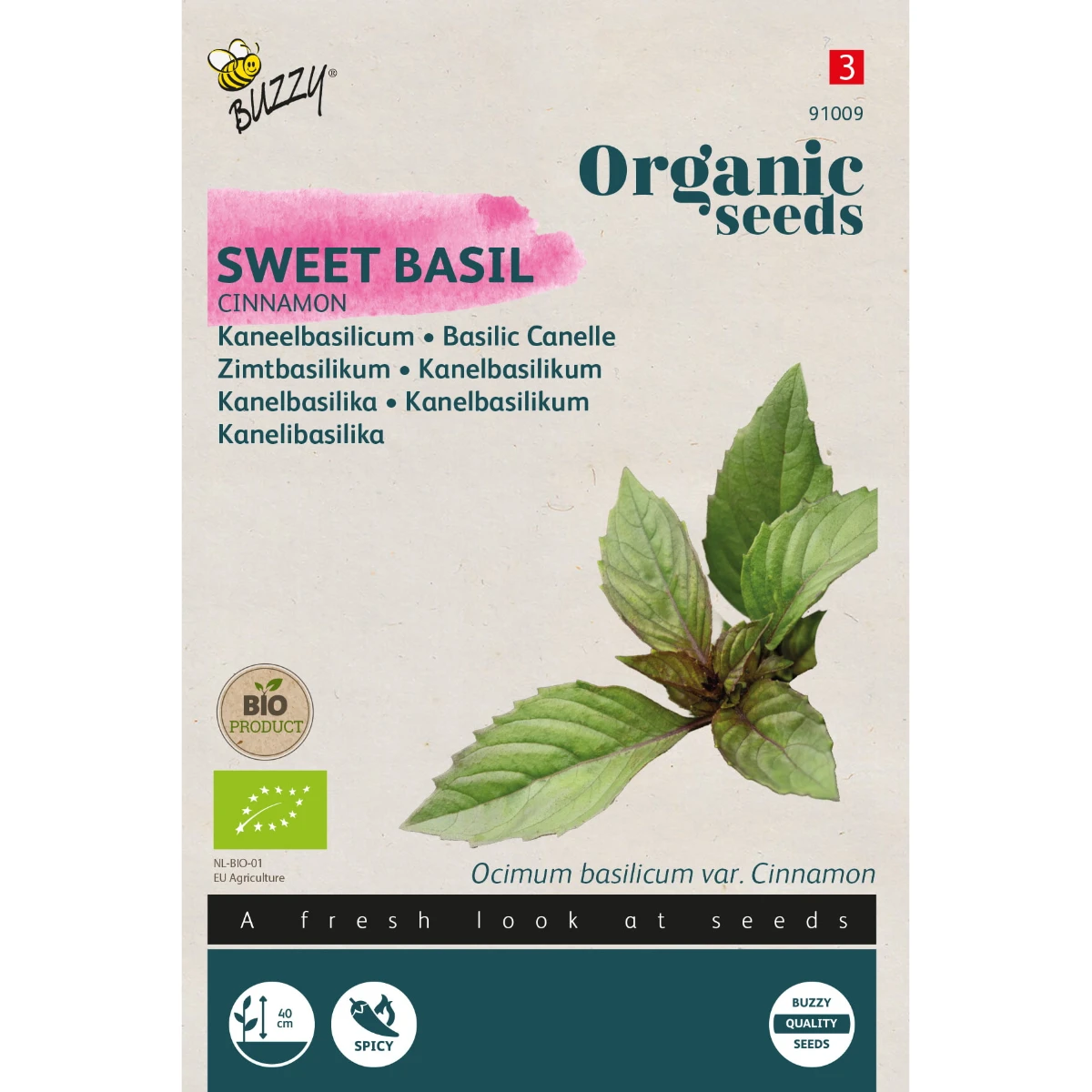 graines basilic canelle bio 0,5 gr buzzy organic