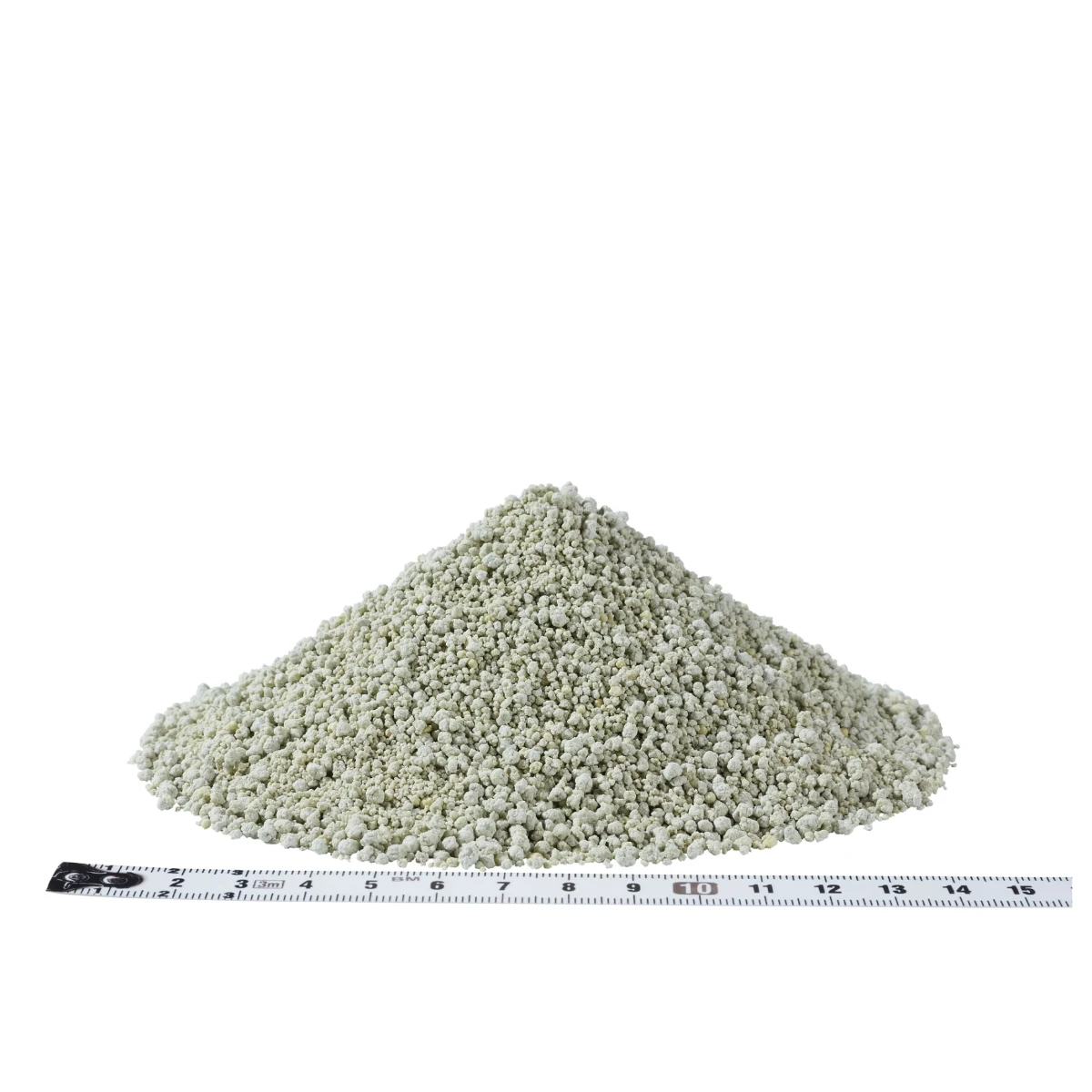 Tas de granulés gris avec règle